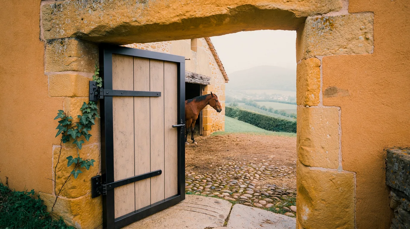 Entrée, Écurie de Beyrieux, centre équestre à Plats